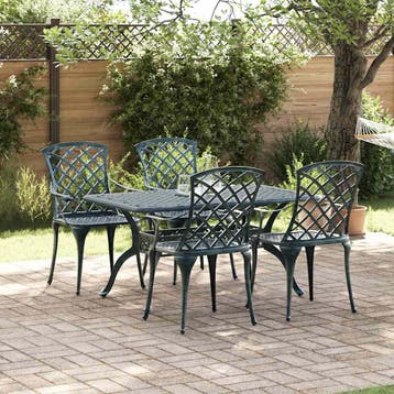 vidaXL Tuinstoel 4 st Groen Aluminium, Tuin en Terras, Verzenden, Nieuw, Aluminium