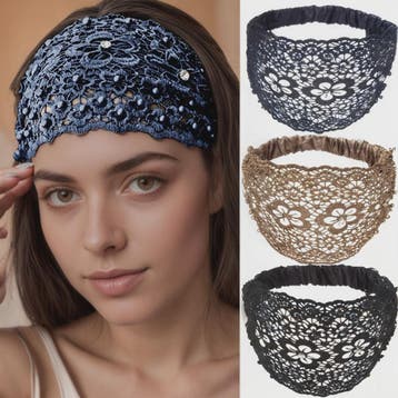 Elegante Bloemen Haarband met Parels en Kant - Stijlvolle Ho, Verzenden, Nieuw