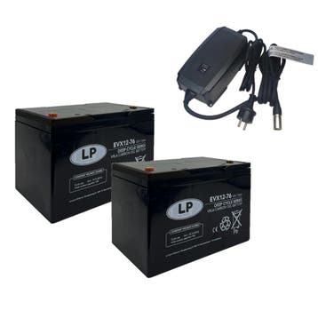 Landport (LP) 2x EVX12-76 accus 12 volt 76 ah + IMPULS II, Ophalen of Verzenden, Nieuw