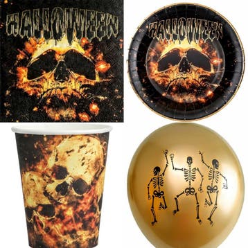 Jute zakje met fortune cookie en Halloween kaartje, Verzenden, Nieuw, Feestartikel, Halloween of Griezel