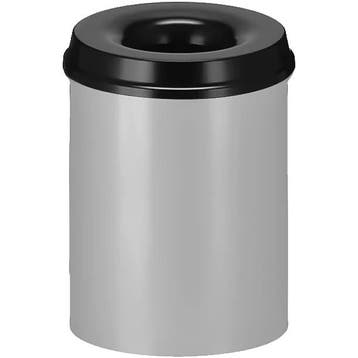 Afvalbak | Aluminium | Grijs/Zwart | 15L | Open | Vlamdovend, Verzenden, Nieuw in verpakking