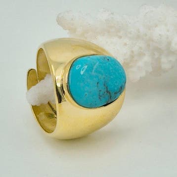 Turquoise - Zilver, Verguld - Ring - TURCHESE ARIZONA