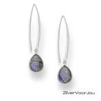 Elegante 925 zilveren oorbellen met druppelvormige labradori, Verzenden, Nieuw, Zilver