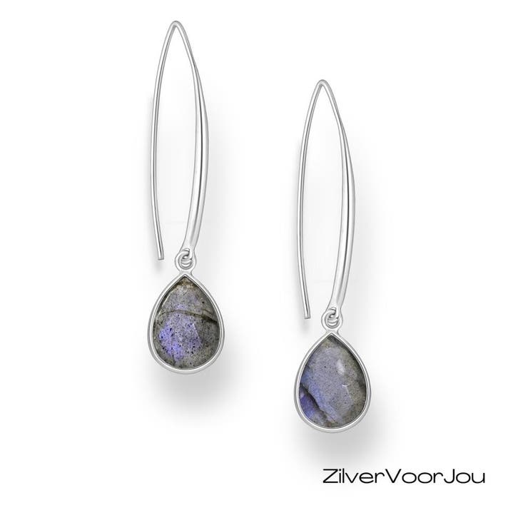 Elegante 925 zilveren oorbellen met druppelvormige labradori, Sieraden, Tassen en Uiterlijk, Oorbellen, Nieuw, Verzenden