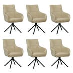 Set van 6 Leren draaibare eetkamerstoelen Fancy - Kenia, Huis en Inrichting, Stoelen, Ophalen of Verzenden, Nieuw, Leer
