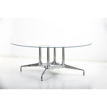 Herman Miller Eames Glass Segmented Vergadertafel  rond 180, Receptie of Entree, Ophalen of Verzenden, Gebruikt, Tafel