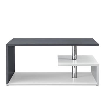 Salontafel Haarlem rechthoekig wit en donkergrijs 90x50x41 c, Verzenden, Nieuw