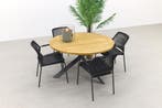 Taste Barista/Prado 130 cm. ronde tuinset - 5-delig, Verzenden, Nieuw, Hout, Tuinset