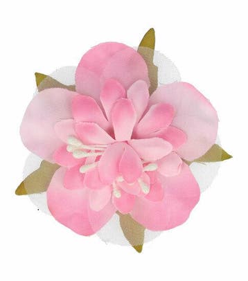 Haarspeld Duckklem 6cm – Bloemvorm van Stof – Roze, Nieuw