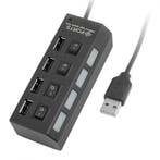 4Poort USB 2.0 Hub Zwart Met Switch, Verzenden, Nieuw