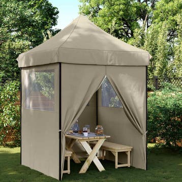 vidaXL Partytent 200 x 200 x 306 cm Taupe Oxford Stof, Tuin en Terras, Partytenten, Verzenden, Nieuw, Partytent