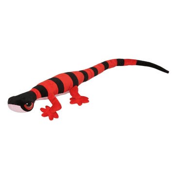 Gekko hagedis knuffel - pluche - rood/zwart - 112 cm, Verzenden, Nieuw