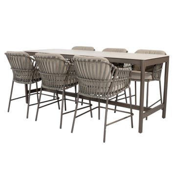 Soho Capalbio high dining tuinset 220x75xH95 cm 7 delig, Ophalen of Verzenden, Nieuw