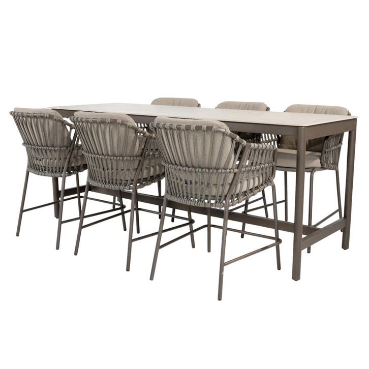 Soho Capalbio high dining tuinset 220x75xH95 cm 7 delig, Tuin en Terras, Tuinsets en Loungesets, Nieuw, Ophalen of Verzenden