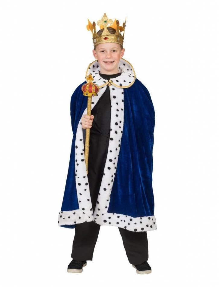 Koningsmantel kind blauw, Hobby en Vrije tijd, Feestartikelen, Nieuw, Ophalen of Verzenden