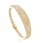 Vintage Tricolor gouden panterschakel armband, Ophalen of Verzenden, Gebruikt, Overige kleuren, Goud