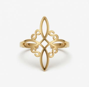 Goud-Stijl Vergulde Witch Knot Patroon Ring, IJzer of Staal, Nieuw, Ophalen of Verzenden, Dame of Heer