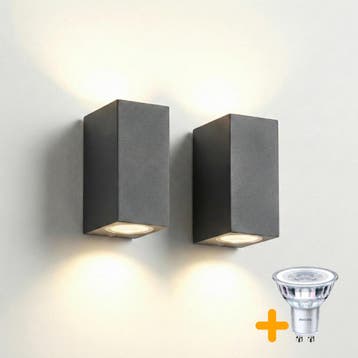 2 Stuks | Wandlamp / muurlamp / buitenlamp | Incl. 4x, Huis en Inrichting, Lampen | Wandlampen, Ophalen of Verzenden, Nieuw, Modern