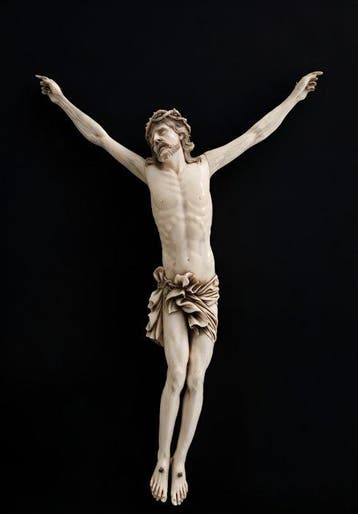 sculptuur, Corpus Chisti - 50 cm - Ivoor