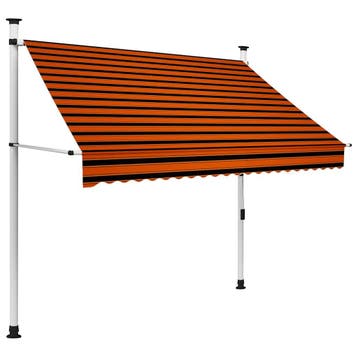 vidaXL Luifel handmatig uittrekbaar 200 cm oranje en bruin, Verzenden, Nieuw