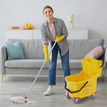 Professionele Dweilemmer met Wringer en Wielen - 32L Capacit, Verzenden, Nieuw
