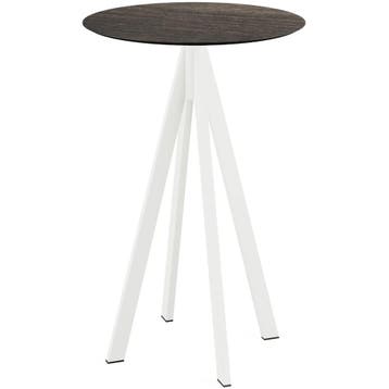 Statafel | INFINITY | HPL/RVS | Houtlook Blad | Wit Frame |, Verzenden, Nieuw in verpakking