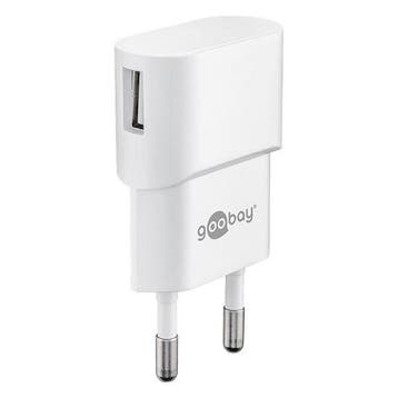 USB A oplader | Goobay | 1 poort (USB A, 5W, Wit), Verzenden, Nieuw