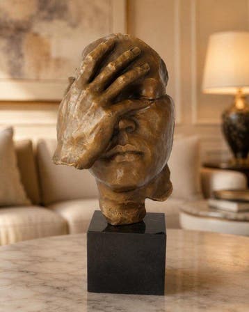 After Dali - sculptuur, Das verborgene Gesicht - 42 cm -, Antiek en Kunst, Curiosa en Brocante