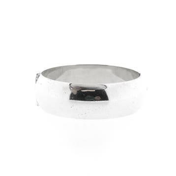 Brede zilveren slavenarmband; Maat S/M, Sieraden, Tassen en Uiterlijk, Armbanden, Ophalen of Verzenden, Gebruikt, Zilver, Zilver