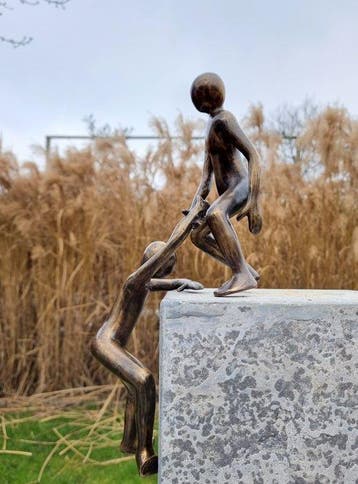 sculptuur, De helpende hand - 45 cm - Brons