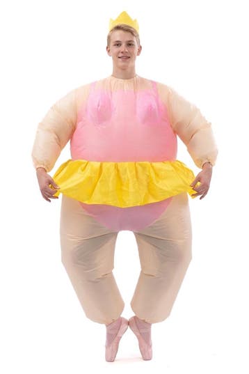 KIMU® Opblaas Kostuum Ballerina Roze Opblaasbaar Pak Dansere, Carnaval, Nieuw, Overige maten, Ophalen of Verzenden