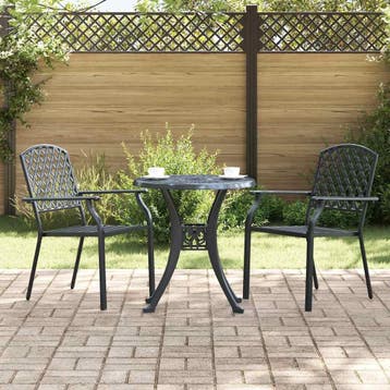 vidaXL Tuinstoel 2 st Antraciet Staal, Tuin en Terras, Tuinstoelen, Verzenden, Nieuw, Metaal