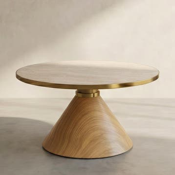 *WOONWINKEL* Kare Design Cono Ronde Salontafel Eiken, Huis en Inrichting, Tafels | Salontafels, Verzenden, Nieuw