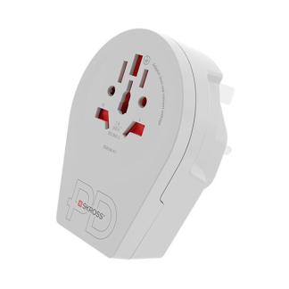 Wereldstekker met USB | Skross | C20PD | Wereld naar Type G, Verzenden, Nieuw