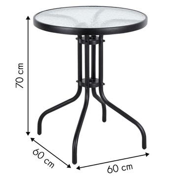 Tuintafel 60cm Gehard Glas | Nieuw | Scherpe Prijs, Ophalen of Verzenden, Nieuw, Rond, Metaal