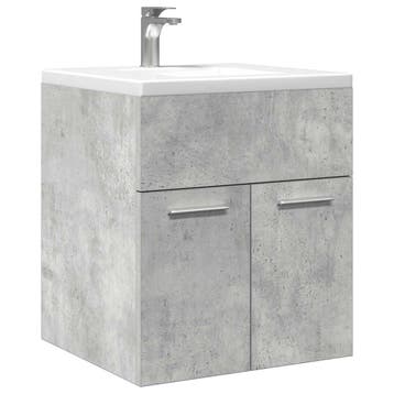 vidaXL Wastafelkast 41x38,5x46 cm bewerkt hout betongrijs, Verzenden, Nieuw, Wastafelkast, Minder dan 100 cm