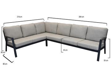 Barolo hoek loungeset 3-delig aluminium antraciet, Tuin en Terras, Tuinsets en Loungesets, Ophalen of Verzenden, Nieuw, Aluminium