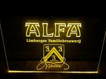 Alfa neon bord lamp LED cafe verlichting reclame lichtbak, Verzenden, Nieuw