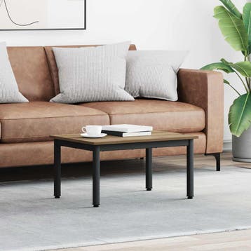 vidaXL Salontafel Artisanaal eiken 70 x 50 x 36 cm Bewerkt, Verzenden, Vierkant, Nieuw, 50 tot 100 cm