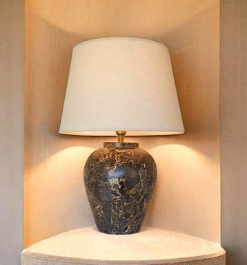Lamp - Chic - Exclusief Model - Marmerimitatie - Keramiek