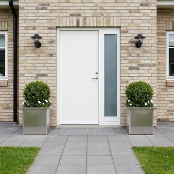 vidaXL Plantenbak met led 2 st zilver 30 x 30 x 30 cm, Verzenden, Minder dan 60 cm, Nieuw, Metaal