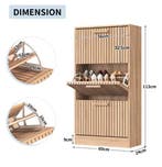 Stijlvolle Schoenenkast met Rotan Look – 3 Laag Klepdesign, Verzenden, Nieuw