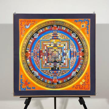 55 cm - NO RESERVE - Painting of Tibetan Tradition - Mandala