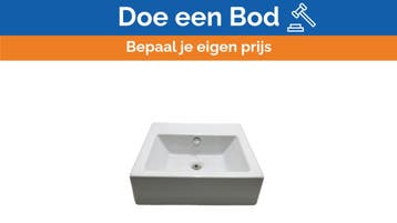 Bieden: Flori design incasso square wasbak wit 53 x 27 x  3, Watersport en Boten, Ophalen of Verzenden, Nieuw