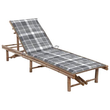 vidaXL Ligbed met kussen bamboe, Verzenden, Nieuw