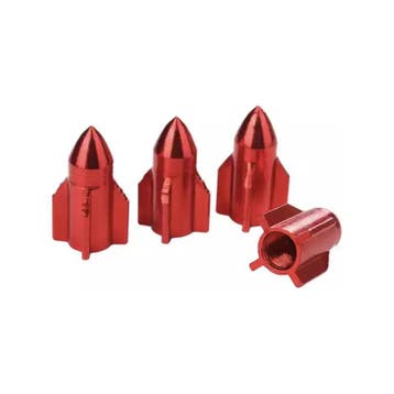 TT-products ventieldoppen Red Rockets aluminium 4 stuks Rood, Ophalen of Verzenden, Nieuw
