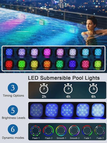 Oplaadbare LED Onderwater Verlichting voor Zwembad met Afsta, Verzenden, Nieuw