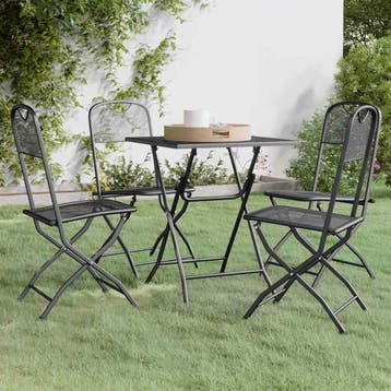 vidaXL 5-delige Tuinset metaalgaas antracietkleurig, Tuin en Terras, Verzenden, Nieuw, 4 zitplaatsen, Tuinset