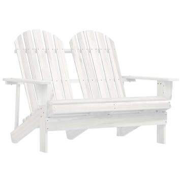vidaXL Tuinstoel 2-zits Adirondack massief vurenhout wit, Verzenden, Nieuw, Hout