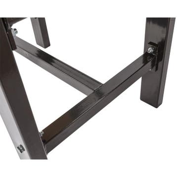 Werkbank zwart 150 cm met hardhouten blad + gereedschapsbord, Doe-het-zelf en Verbouw, Werkbanken, Ophalen of Verzenden, Nieuw